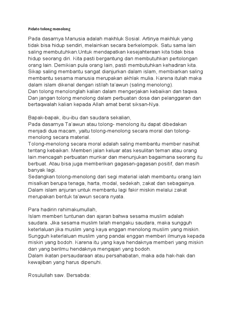Pidato Tolong Menolong PDF