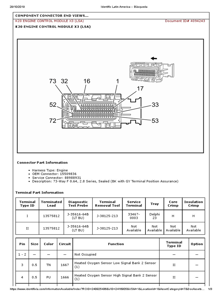 K20 Engine Control Module X3 (Lsa) Document ID# 4094243 | PDF ...