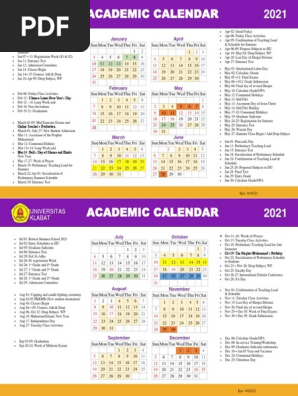 Unklab Academic Calendar 2021-Rev280621 | Pdf | Academic Term