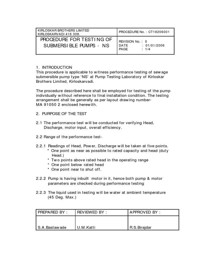 Sample Pump Test Procedure48 PDF Flow Measurement Pump