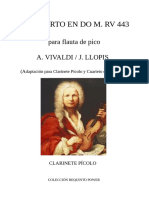 Concierto en Do M. RV 443: para Flauta de Pico A. Vivaldi / J. Llopis