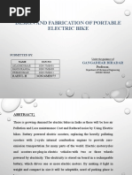 Design and Fabrication of Portable Electric Bike: Rahul.H 3GN16ME075