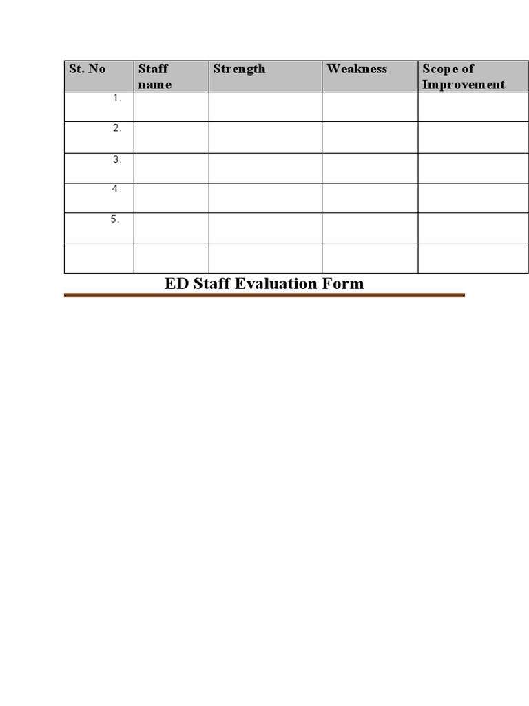 ED Staff Evaluation Form Filled | PDF