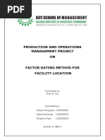 Production and Operations Management Project ON: Submitted To: Prof. B. Kar