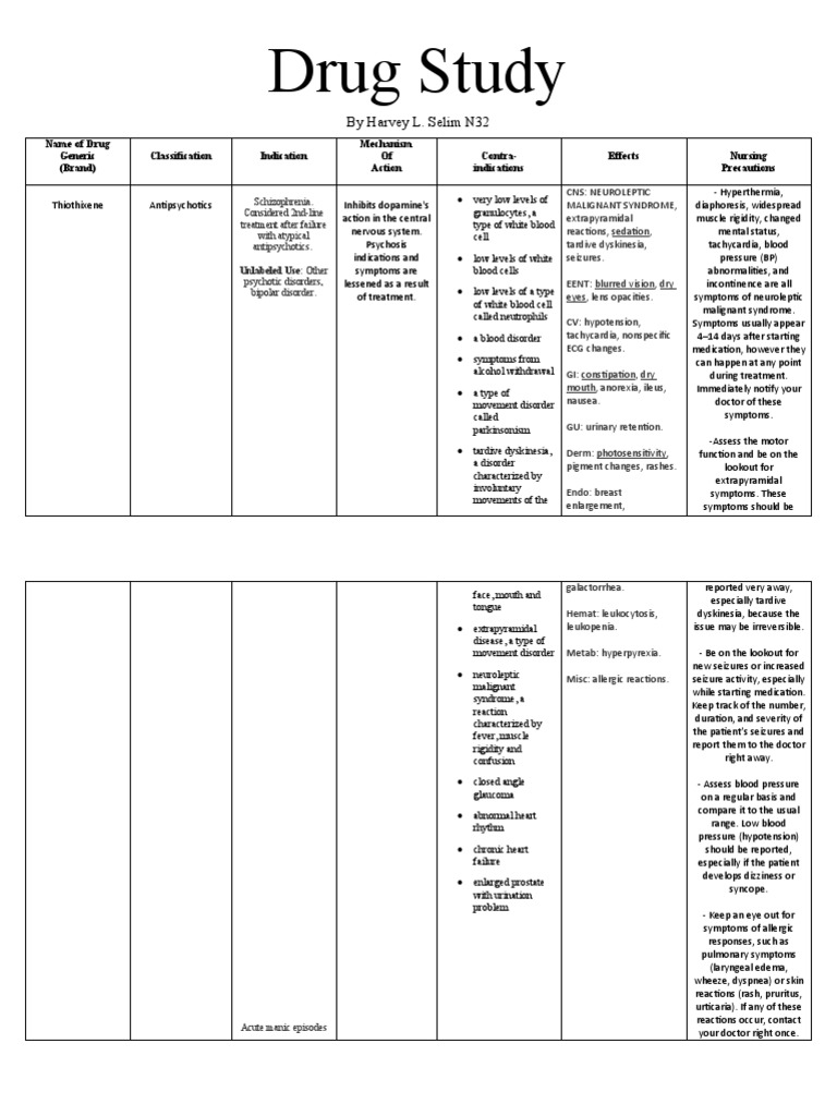 Olanzapine and Thiothixene Overview | PDF | Olanzapine | Antipsychotic