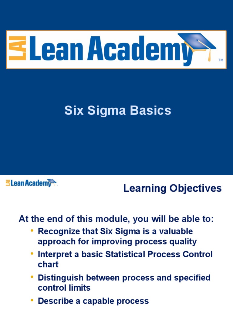Lean Academy - Six Sigma Basics | PDF | Six Sigma | Standard Deviation