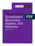 Quantitative Reasoning, Algebra, and Statistics: Sample Questions