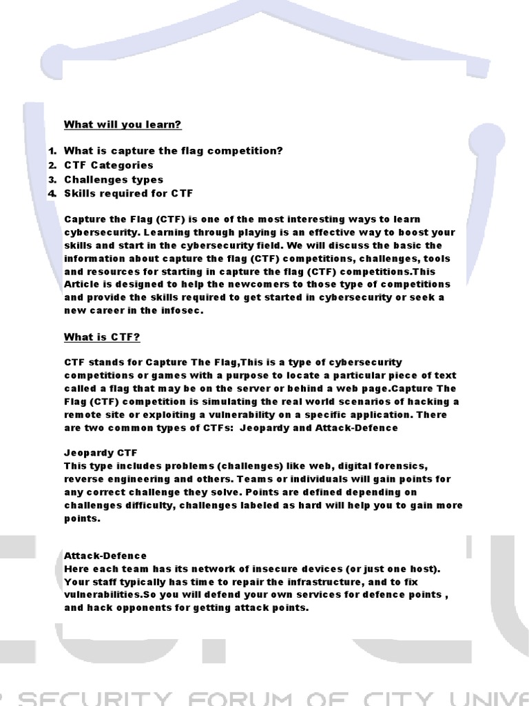 Csfcu CTF Class 01 PDF Computer Security Security