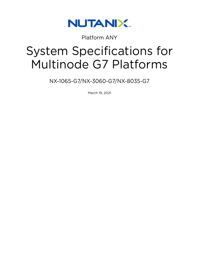 System Specifications For Multinode G7 Platforms: Platform ANY | PDF ...