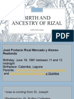 Birth and Ancestry of Rizal