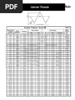 Class 2B Internal Thread Dimensions | PDF | Machines | Tools