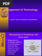 Management of Technology: Lecture Notes For Business Introduction