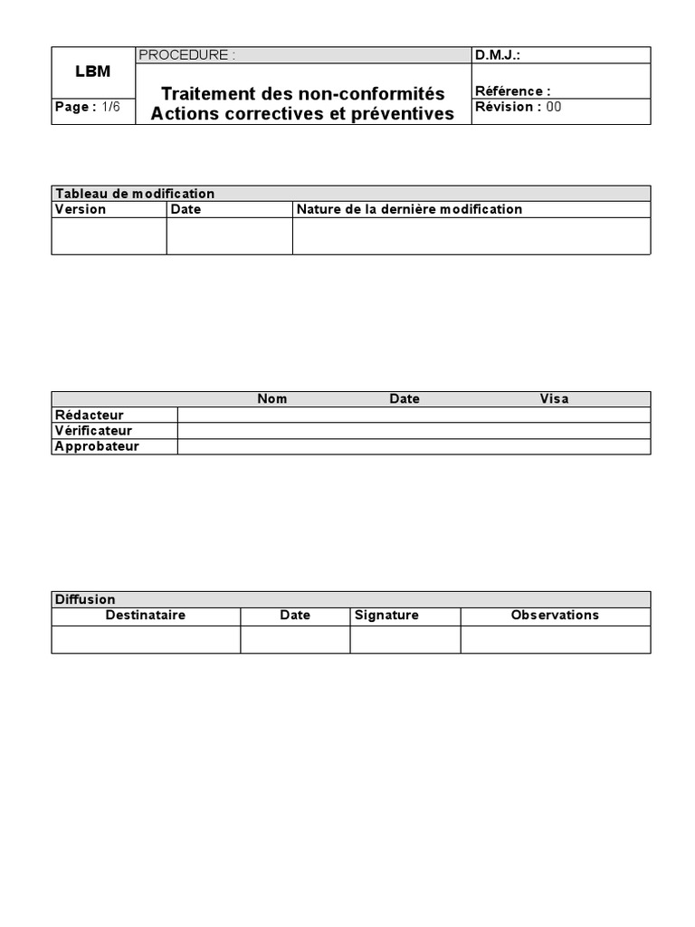 Procedure Non Conformite | PDF | Risque | Business