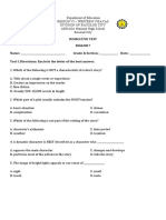 Name: - Grade & Section: - Date: - Test I. Directions: Encircle The Letter of The Best Answer