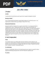 Tourlife: Job Offer Letter