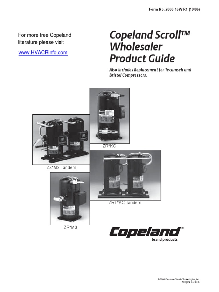 Copeland Scroll™ Wholesaler Product Guide: For More Free Copeland ...
