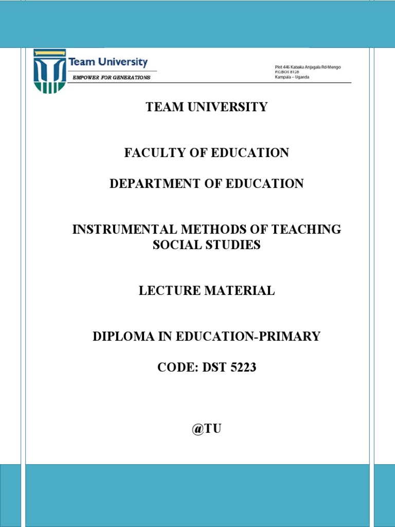Instrumental Methods of Teaching Social Studies | PDF | Social Science ...