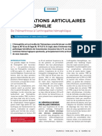 Rhumatologie Complication Articulaires Hémophilie