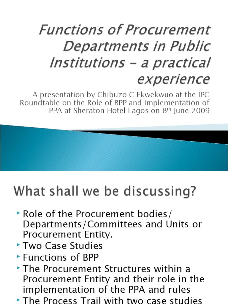Functions of Procurement Committees in Public Institutions PDF