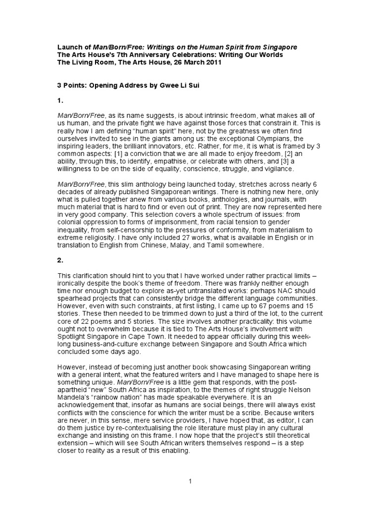 Gwee Li Sui Man/Born/Free Speech (Singapore) PDF Poetry