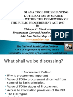 Value of FOI Regime To Enhancing Optimal Utilization of Scarce Resources Within The PPA 2007