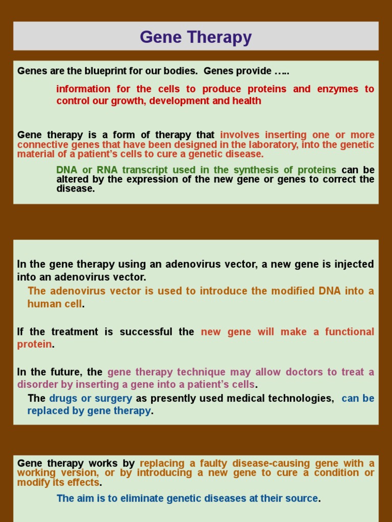 Gene Therapy Pdf , The Aspects of GENE THERAPY – BCUPBU