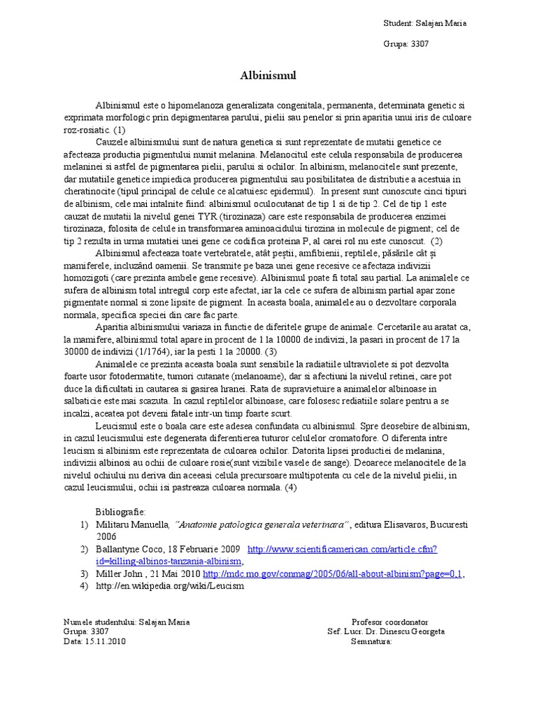 Albinismul | PDF