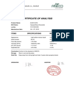Certificate of Analysis: SOHO ANECO Chemicals Co., Limited