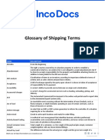 Glossary of Shipping Terms: Term Description