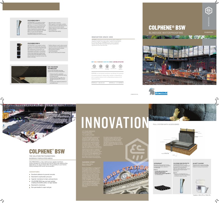 Colphene® BSW: Blindside Waterproofing | PDF | Concrete | Economic Sectors