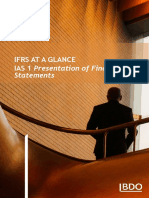 Ifrs at A Glance IAS 1 Presentation of Financial: Statements