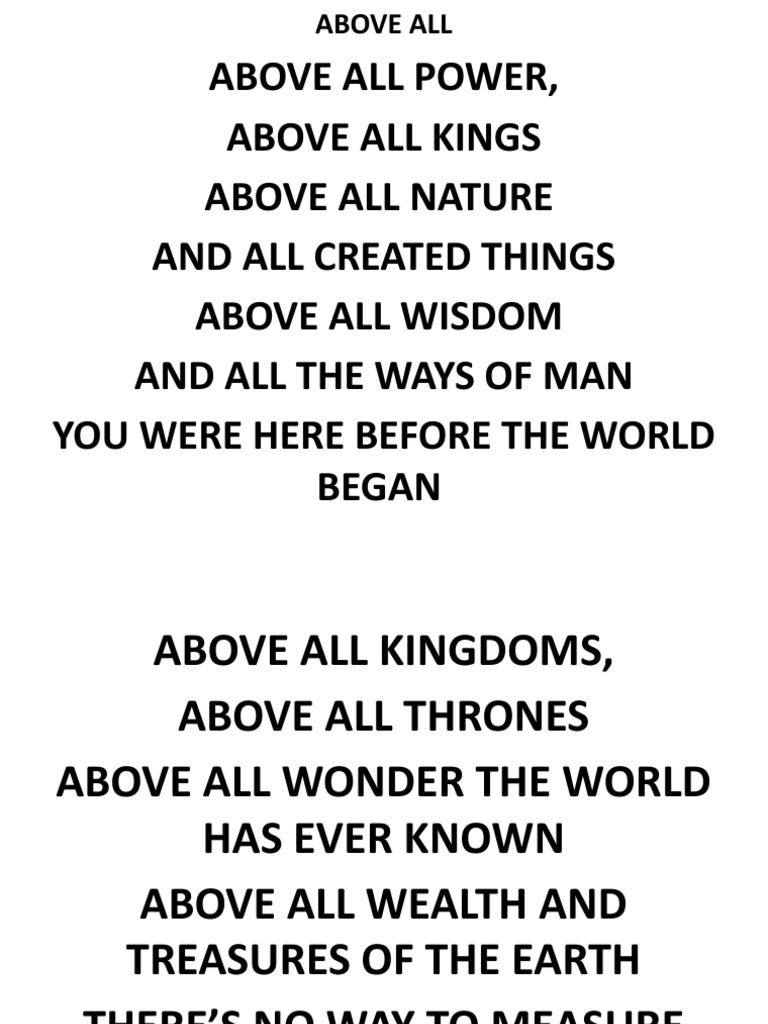 Above All: A Reflection on Worth | PDF
