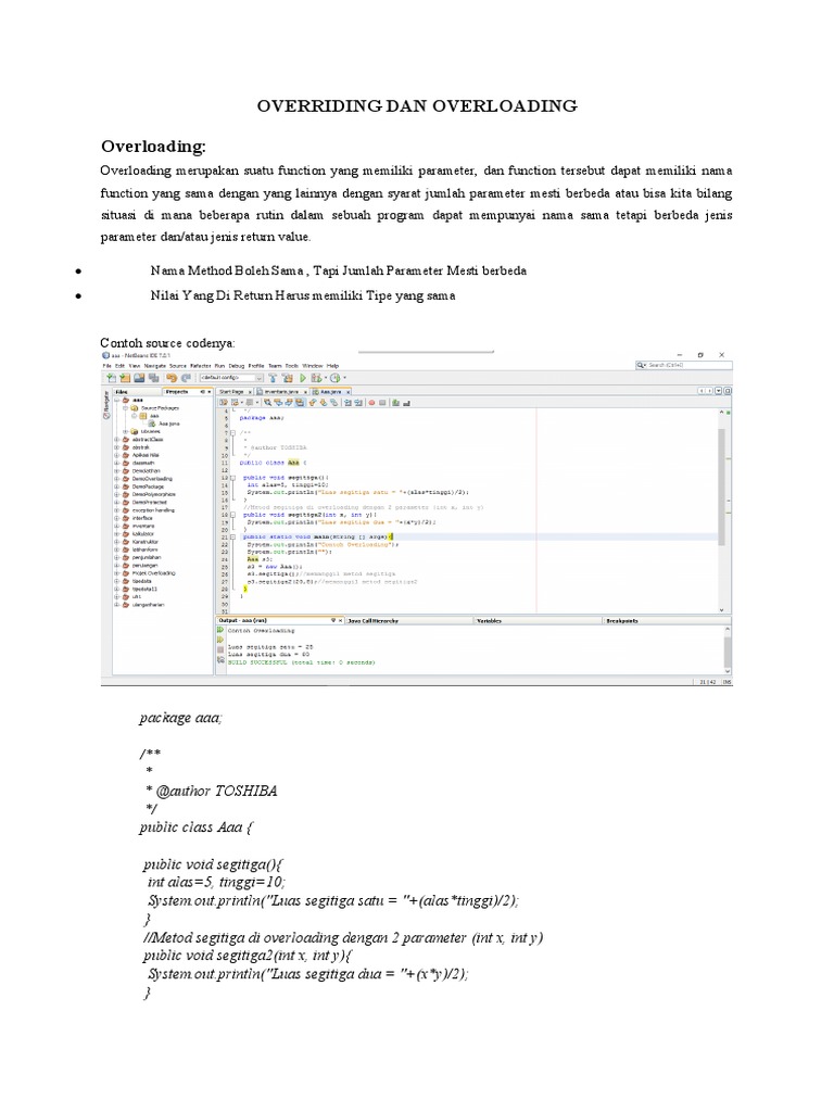 Overriding Dan Overloading | PDF | Metode & Bahan Ajar