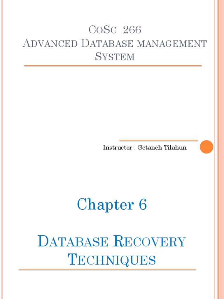 ADMS - Chapter Six | PDF | Database Transaction | Data Management