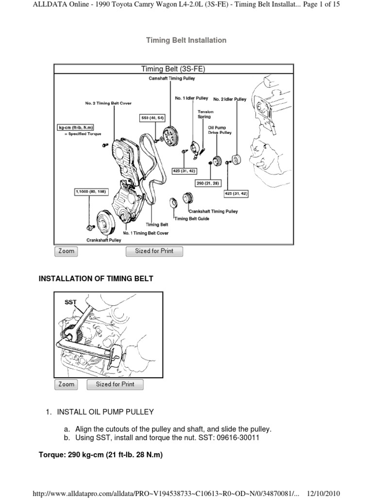 Timing Belt Replacement Procedure for 1990 Toyota Camry Wagon with 3S ...