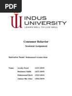 Consumer Behavior: Sessional Assignment