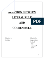 Relation Between Literal Rule AND Golden Rule