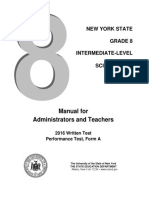 Manual For Administrators and Teachers: New York State Grade 8 Intermediate-Level Science Test