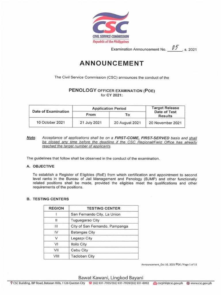 Exam Announcement No05s2021 POE PDF
