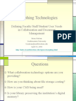 Morphing Technologies: Defining Faculty/Staff/Student User Needs in Collaboration and Document Management