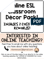 Online ESL Classroom Décor Pack!: Includes 2 Easy To Use Rewards!