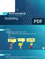 Topic 1: Mathematical Reasoning: Types of Reasoning - Deductive