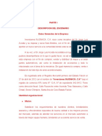 Descripción del escenario de la empresa Inversiones INJONACA, C.A