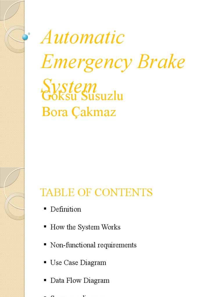 Automatic Emergency Brake System A Technical Review of Sensor