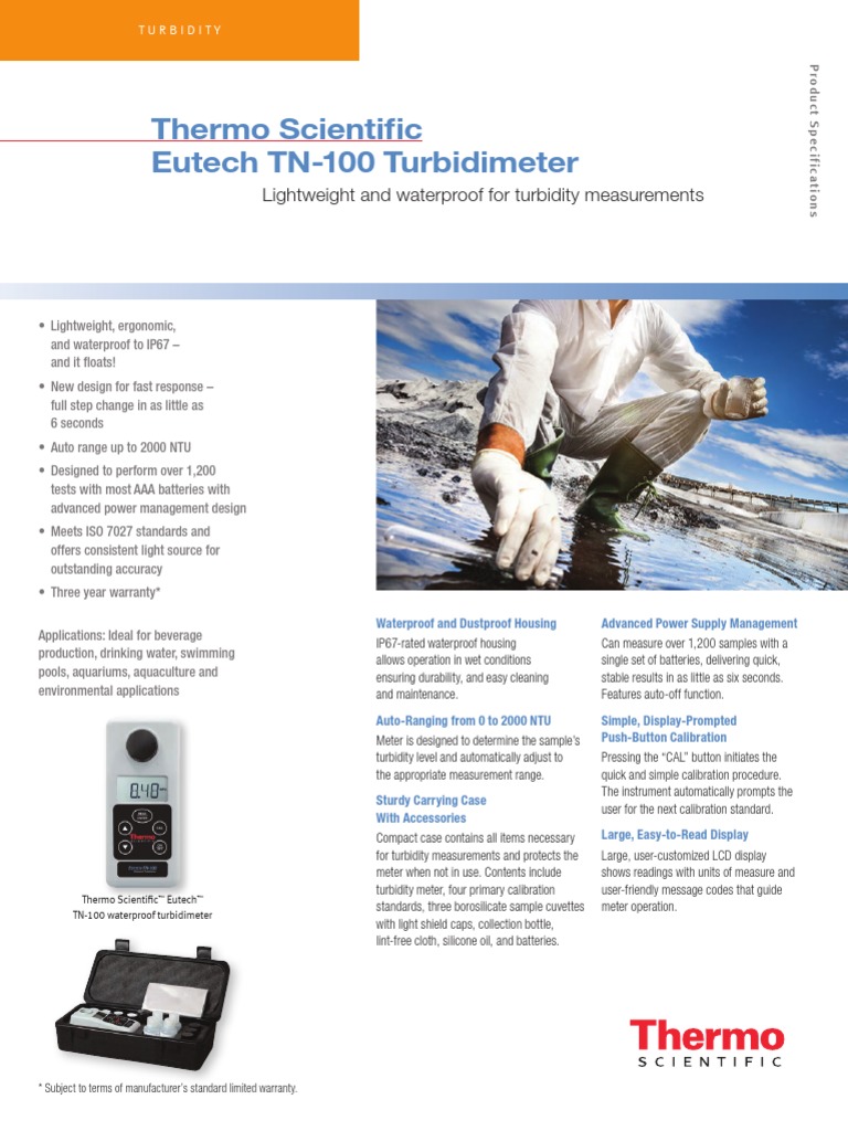Thermo Scientific Eutech TN100 Turbidimeter Lightweight and