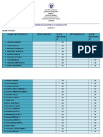 Name of Students Received By: Date Receive D Returned By: Date Returne D