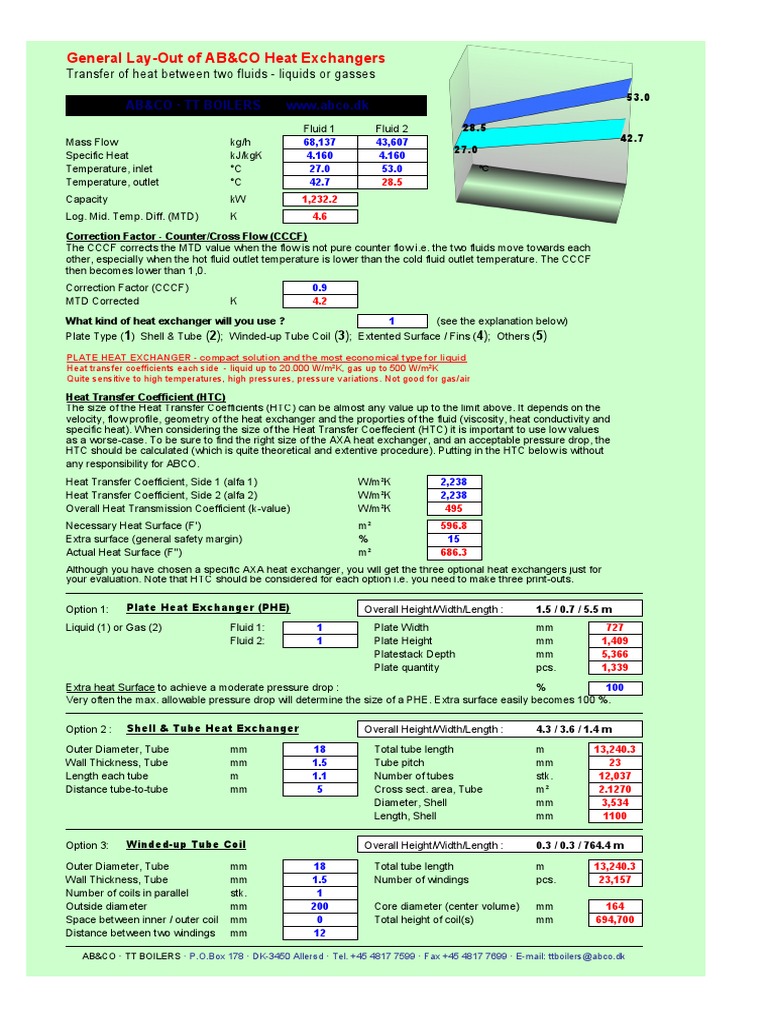 ABCO Heat Exchanger Calculations PDF Heat Exchanger Heat Transfer