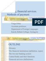 Banking, Financial Services. Methods of Payment