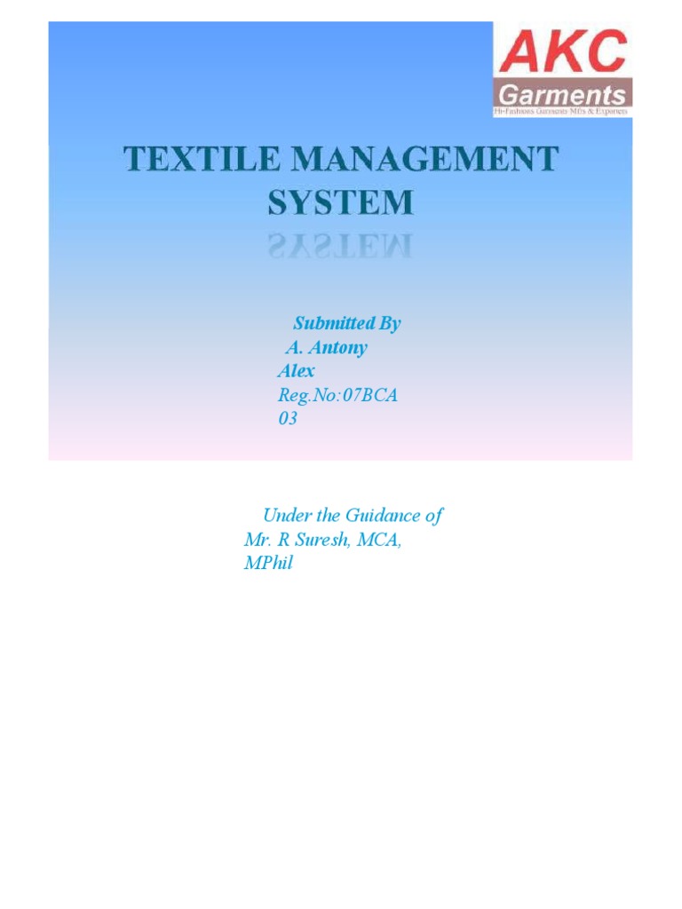 Textile Management System - Review I PDF | Download Free PDF | Office ...