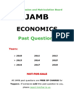 Jamb Economics Past Questions